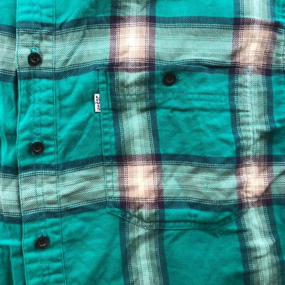 Levi's Mens Shirt Large Long Sleeve Plaid Button Up Classic Green Casual Y2K - Picture 11 of 16